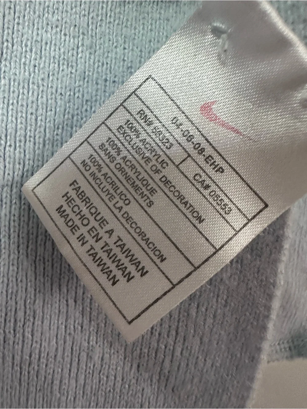 Nike Light Blue Scarf with Navy and White Stripes